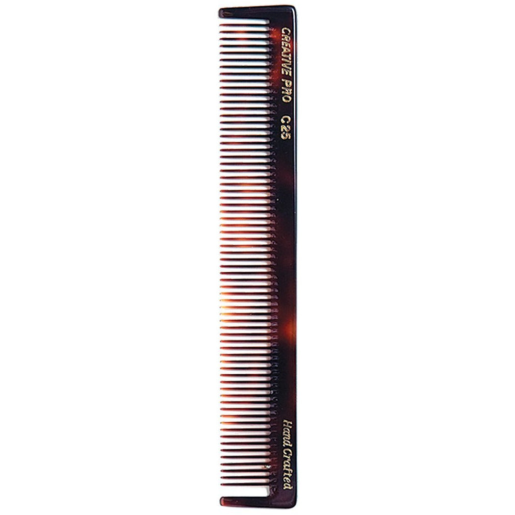 C25 Styling & Cutting 7.5 Inch Tortoise Comb - Creative Professional Hair Tools
