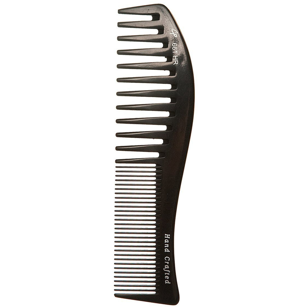 Curved Fine and Wide Tooth 8.5 Inch Hard Rubber Comb - Creative Professional Hair Tools