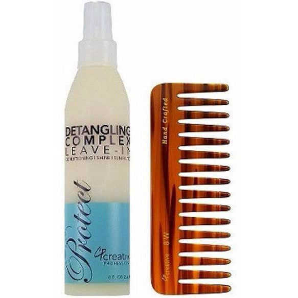 Tortoise Comb & Leave-In Detangling Complex Set - Creative Professional Hair Tools