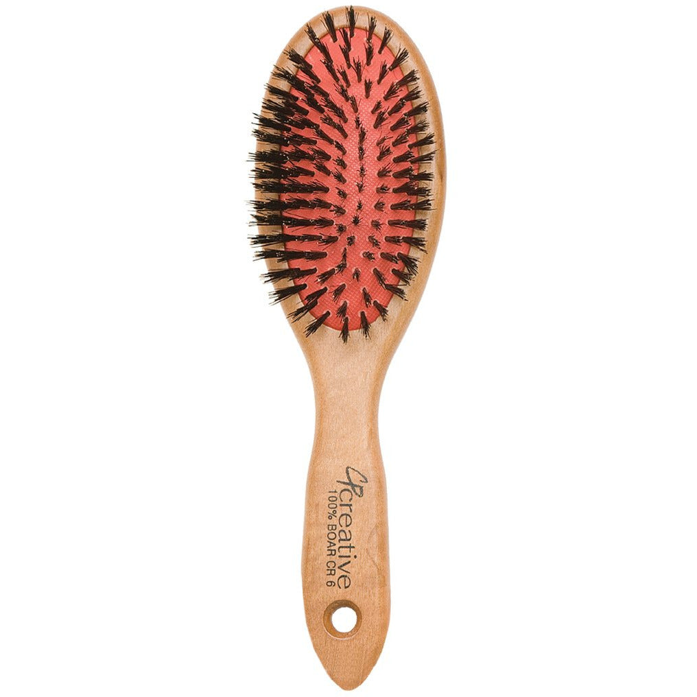 boar bristle wood paddle hair brush
