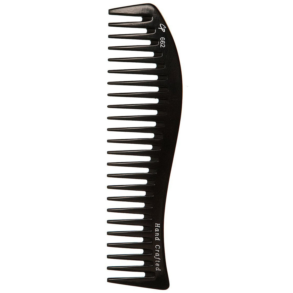 Curved Wide Tooth Hard Rubber Comb (7.5 in) - Creative Professional Hair Tools