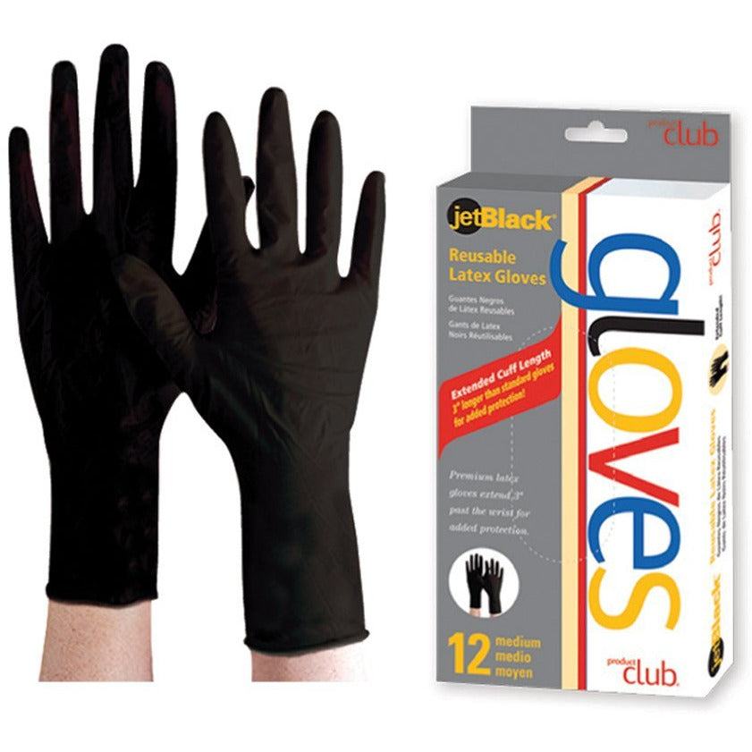 Reusable Gloves-Jet Black-12 CT - Creative Professional Hair Tools