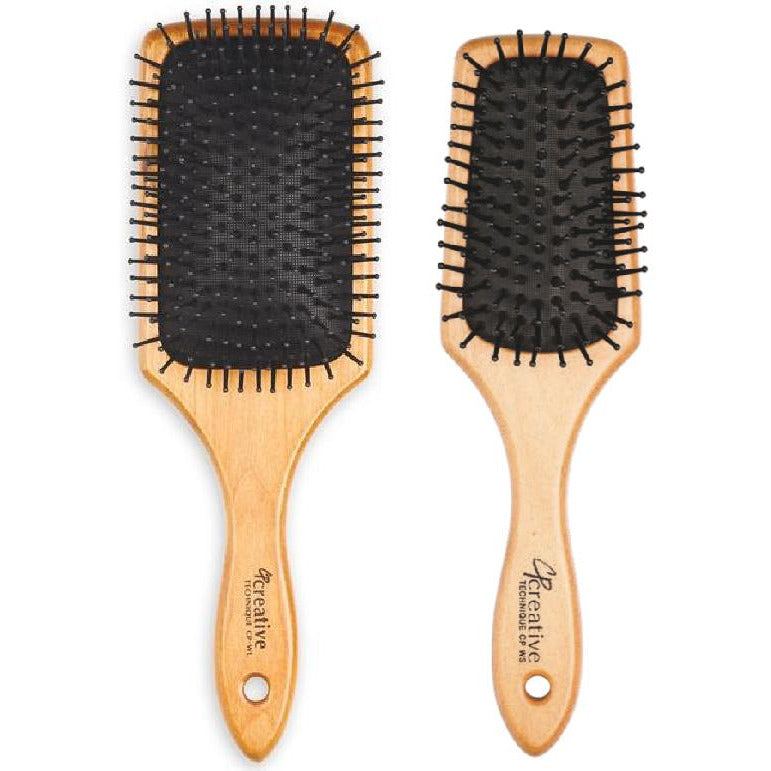 Eco-Friendly Birchwood wood Paddle Hair Brush (2 sizes) - Creative Professional Hair Tools