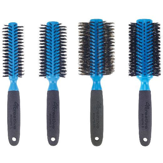 Azzurro Wood Barrel Boar Bristle Round Hair Brush - Creative Professional Hair Tools